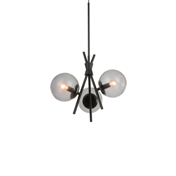 Lucande - Sotiana 3 Round Hanglamp Black