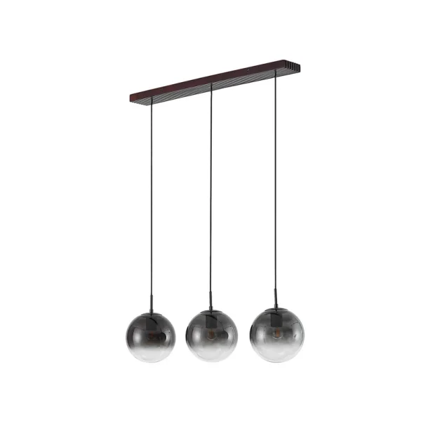 Lucande - Veloura hanglamp, 3-lamps, 84 cm, glas, hout