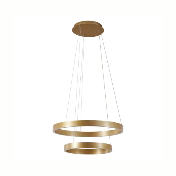 Lucande - Yonam LED hanglamp, Ø 60 cm, 2-lamps, goud, CCT