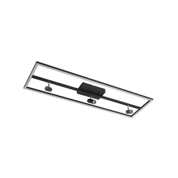 Lucande - Yvor LED Plafondlamp w/Spotlicht Zwart