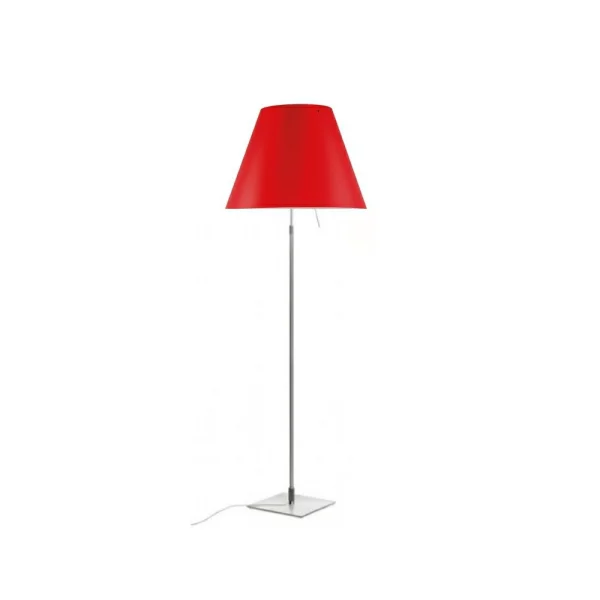 Luceplan - Costanza VloerLamp met Dimmer Alu/Primary Red