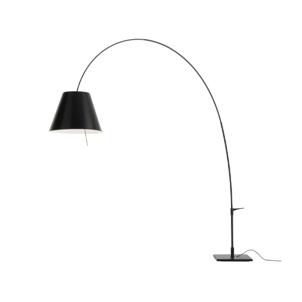 Luceplan Lady Costanza D13E d vloerlamp zwarte kap, zwartgelakte voet