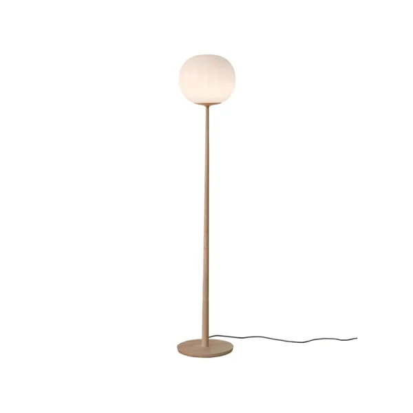 Luceplan Lita vloerlamp ø30 cm, essenhouten onderstel