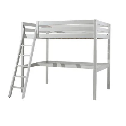LUCEVI - Pino Mezzanine bed + Ladder + Bureau - Wit - 140x200 cm