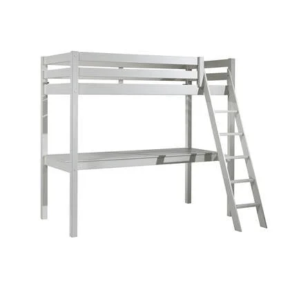 LUCEVI - Pino Mezzanine bed + Ladder + Bureau - Wit - 90x200 cm