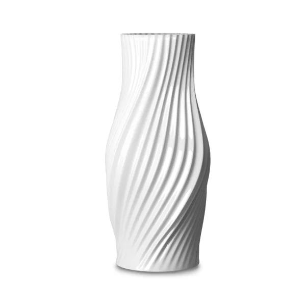 Lyngby Porcelæn Twist vaas 31 cm Wit