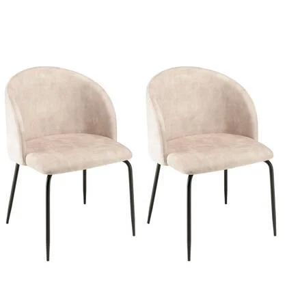 Macabane Set van 2 eetkamerstoelen Augustin velvet