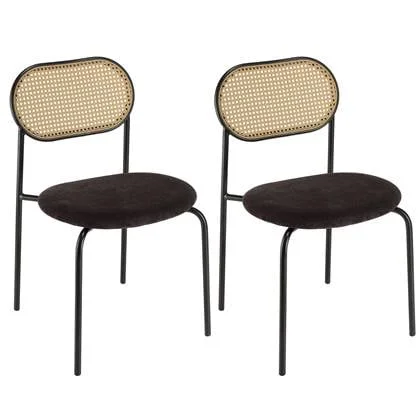 Macabane Set van 2 eetkamerstoelen Lea halve rugleuning