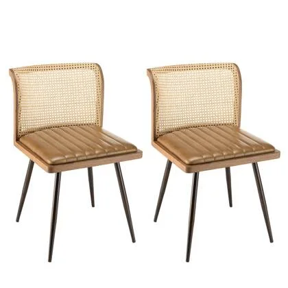 Macabane Set van 2 eetkamerstoelen Marcel leer