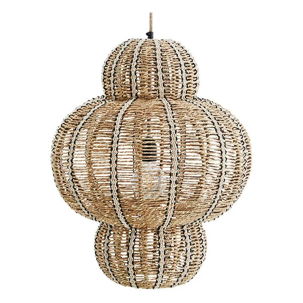 Madam Stoltz-collectie Hanglamp van zeegras Naturel, off white, zwart, D:50x52 cm