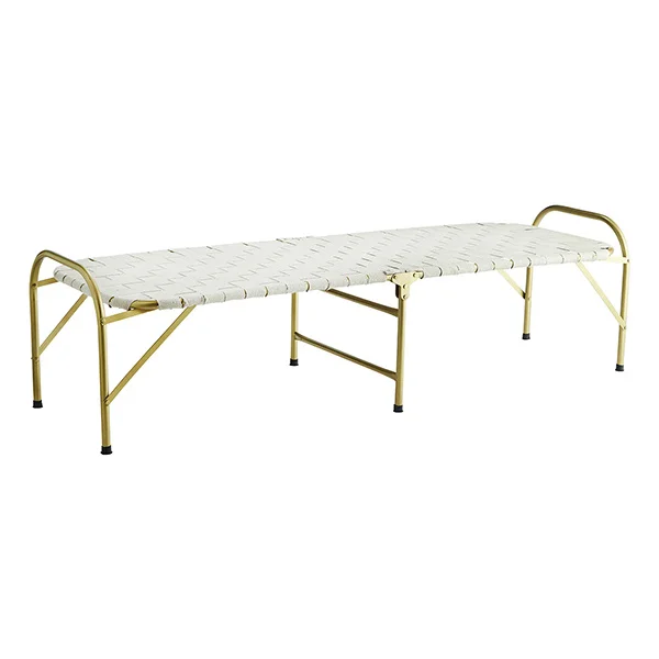 Madam Stoltz-collectie Inklapbaar daybed goud/offwhite 180 cm