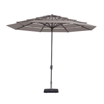 Madison - Parasol Syros Open Air Round Taupe - 350cm - Grijs