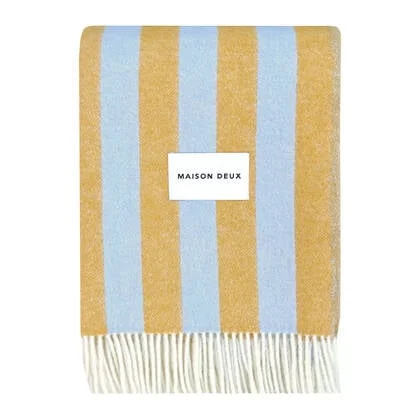 Maison Deux Candy Wrap Plaid - IJsblauw / Honing