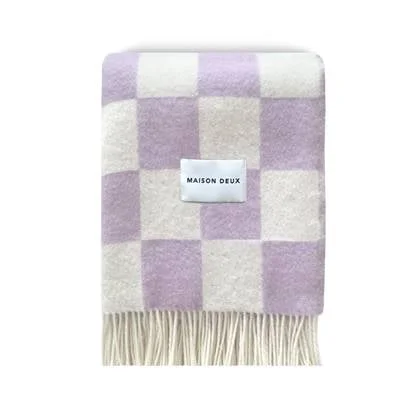 Maison Deux Checkerboard Plaid - Lila / Wit