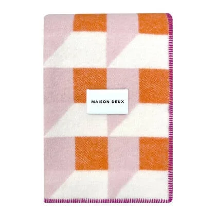 Maison Deux Cubics Plaid - Roze Wortel