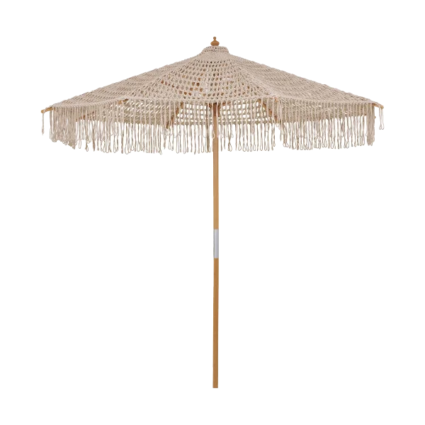 Malou gevlochten parasol beige - Ø 250 cm