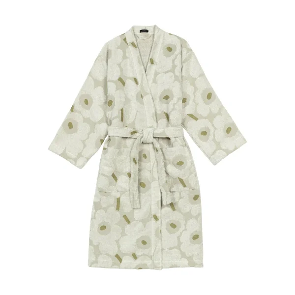 Marimekko Pieni Unikko badjas XL Groen umber-crème