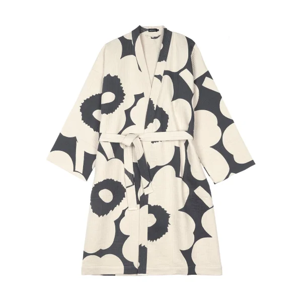 Marimekko Unikko badjas Charcoal-off white, L