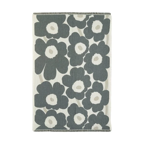 Marimekko Unikko plaid 150x220 cm Off white-charcoal-sand