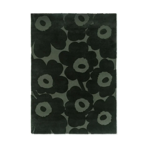 Marimekko Unikko wollen vloerkleed Dark Green, 140x200 cm