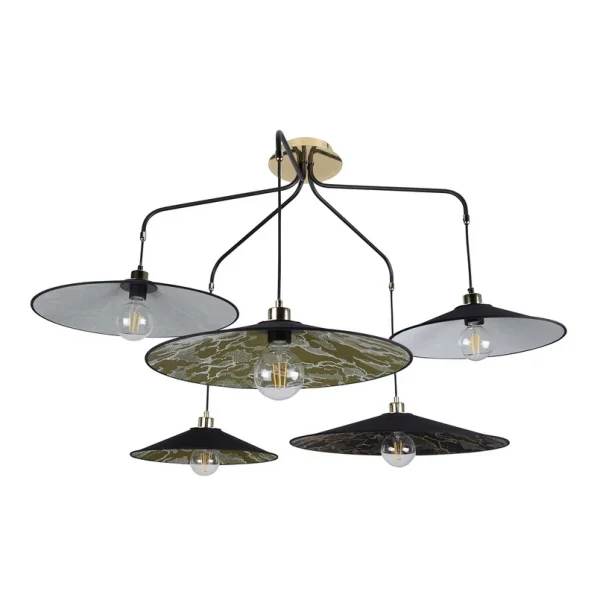 MARKET SET - Gatsby hanglamp 5-lamps meerkleurig