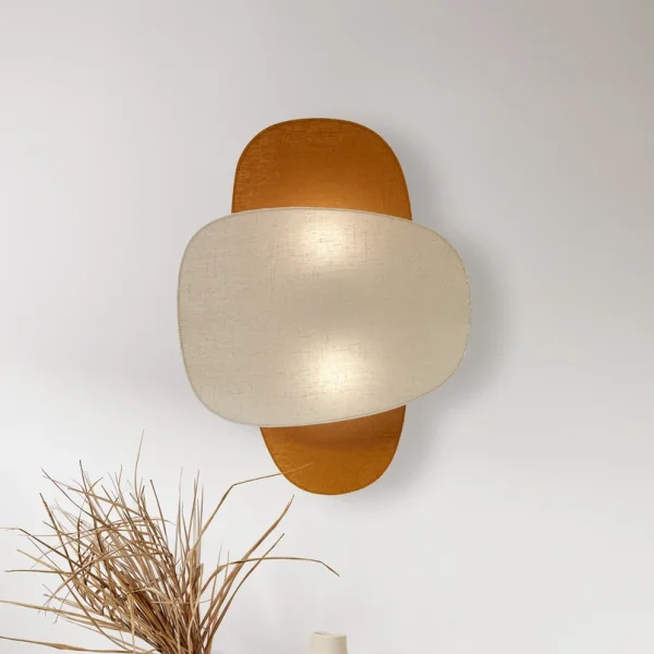 MARKET SET - Screen 70's wandlamp 76 cm, berken/curry, textiel