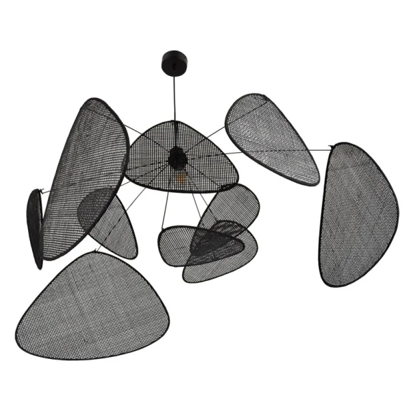 MARKET SET - Screen XL hanglamp, 60 cm, zwart, rotan