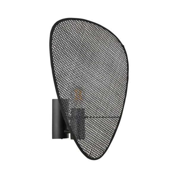 MARKET SET - wandlamp Screen, 42 cm hoog, zwart, rotan
