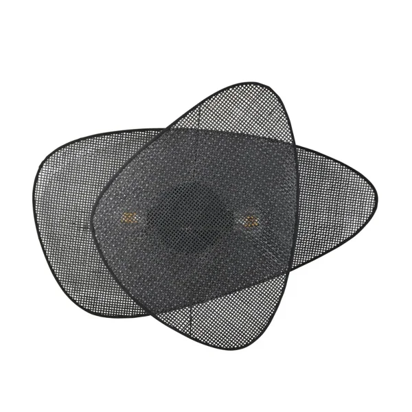MARKET SET - wandlamp Screen, 77 cm hoog, zwart, rotan