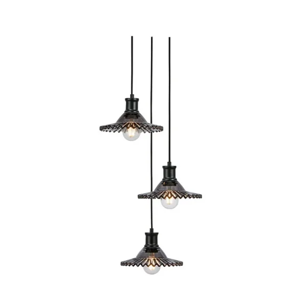 Markslöjd - Novia 3 Hanglamp Black/Smoke