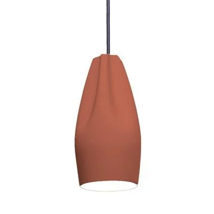 Marset Pleat Box Ø13 hanglamp Ø11.5 terracotta|wit