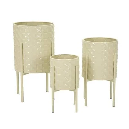 Mauro Ferretti Betsy Gekleurde metalen vaashouder set 3 stuks