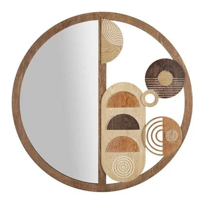 Mauro Ferretti Block Bruine houten wandspiegel