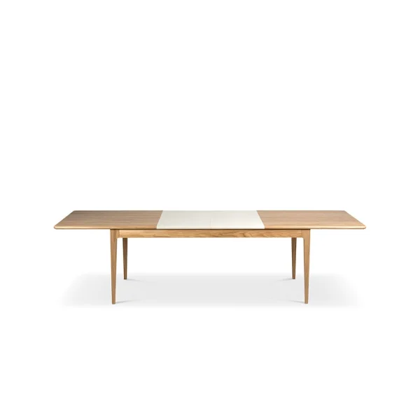 Mavis Höllviken eettafel eik witgepigmenteerde matte lak, 2 inzetstukken, beige mdf à 50 cm