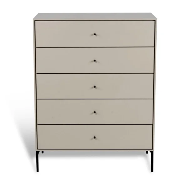 Mavis Volt kast 5 lades beige Details in zwart