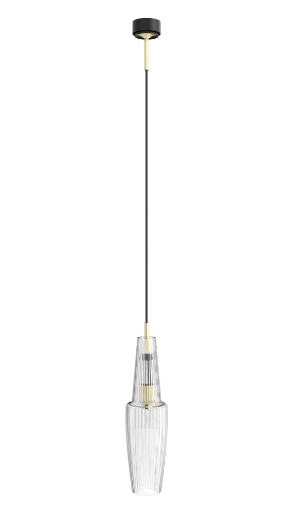 Mawa Design Pisa Hanglamp - transparant - blauw - Highlight en details in messing - wit