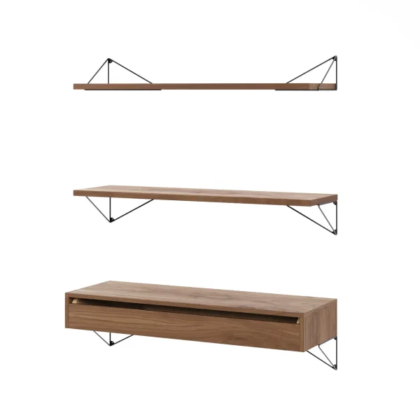 Maze Pythagoras Bundle C plankensysteem walnoot-zwart Pythagoras Bundle C plankensysteem walnoot-zwart