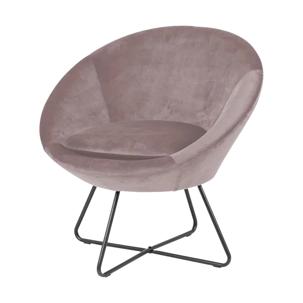 Merel velvet fauteuil roze