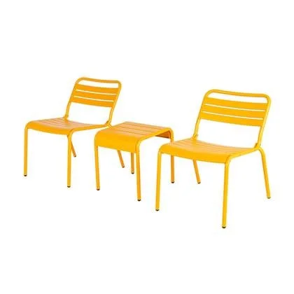 Metalen loungestoel set Max XXL okergeel