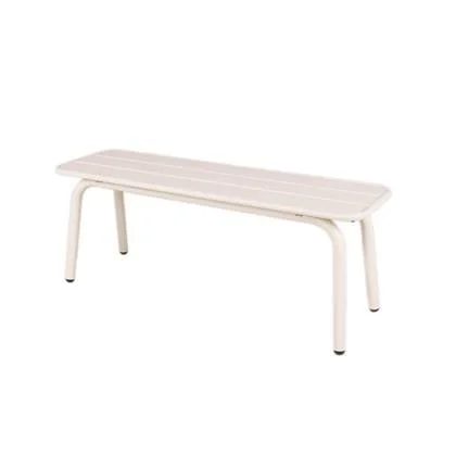 Metalen tuinbank 120 cm ivoor - zonder rugleuning