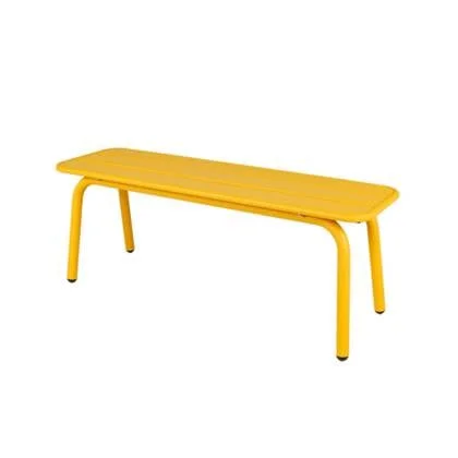 Metalen tuinbank Max 120 cm okergeel