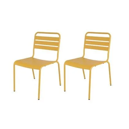 Metalen tuinstoel Max XXL okergeel