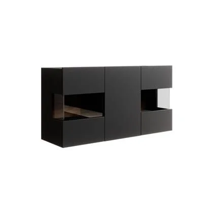 Meubella Dressoir Asilento - Mat zwart - 120 cm