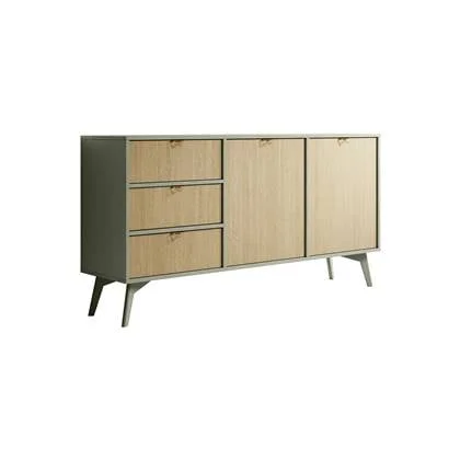 Meubella Dressoir Essence - Groen - Licht eiken - 158 cm