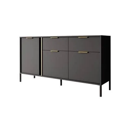 Meubella Dressoir Loren - Antraciet - 153 cm - 2 lades