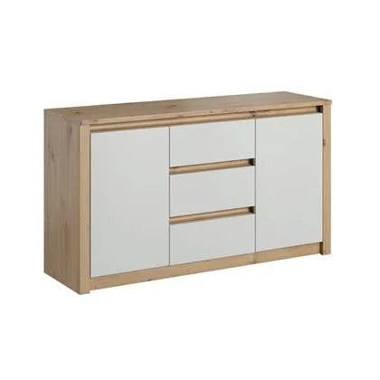 Meubella Dressoir Melody - Wit - Eiken - 140 cm