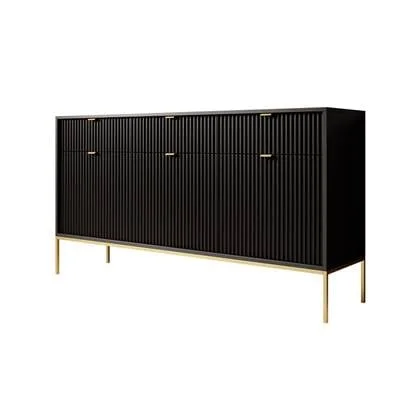 Meubella Dressoir Navil 2 - Zwart - 154 cm