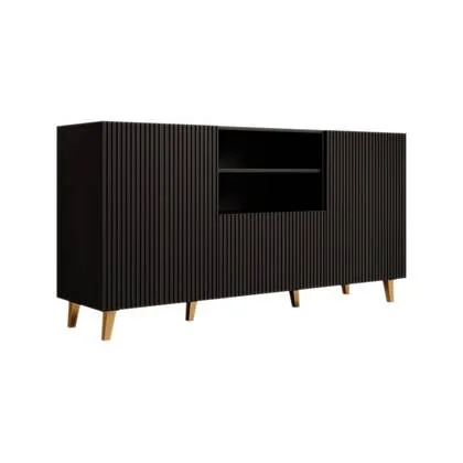 Meubella - Dressoir Palamos - Mat zwart - 150 cm