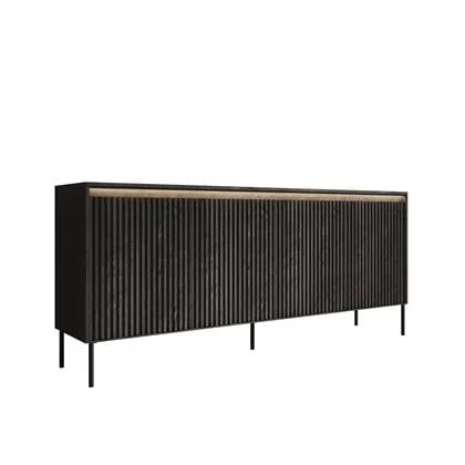 Meubella Dressoir Timoteo - Mat zwart - 193 cm