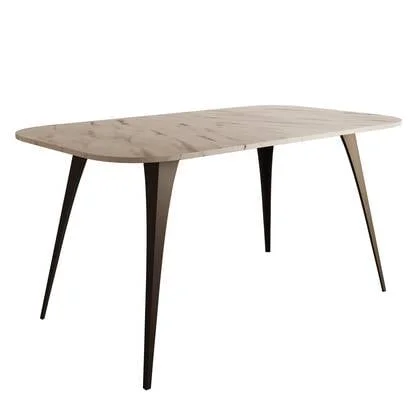 Meubella - Eetkamertafel Flix - Wit marmer - 160 cm - Uitschuifbaar